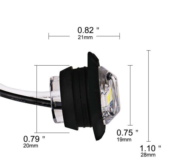 Боковой светодиодный габарит для грузовика 12V/24V