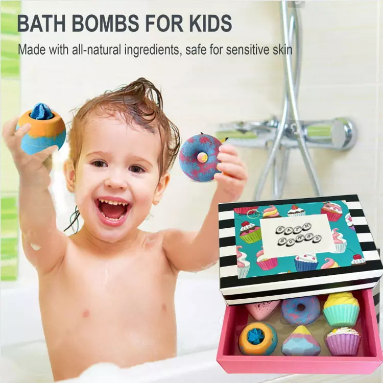 Hot Sale Bath Supplies Ice Cream Bath Bomb Circular Organic Shape Bath Bombs for Kids