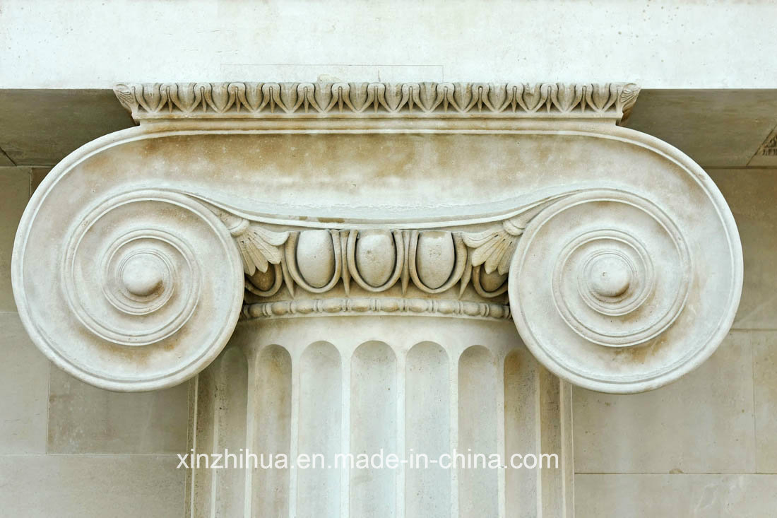 Hollow/Solid Marble Column Carved Stone Roman Pillar Ionic Column