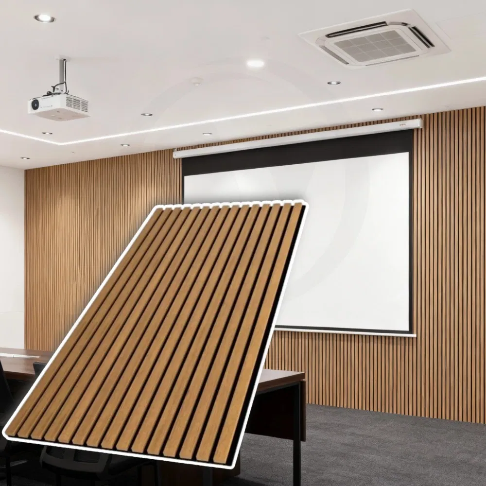 Soundproof Wooden Slat Wall Panel Sound Deadening Acoustic Ceiling Panels