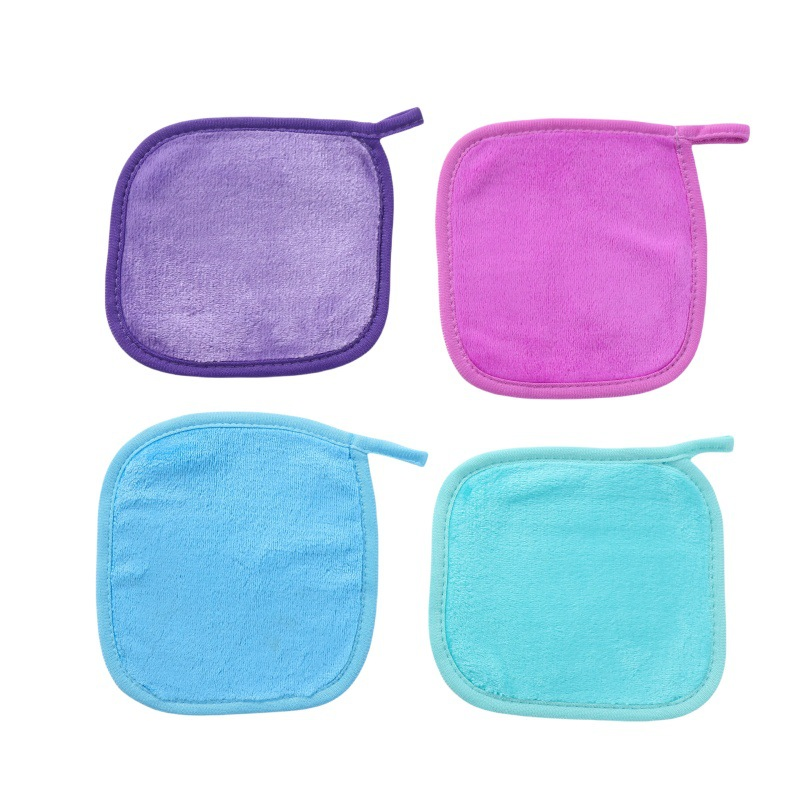 Customized Microfiber Facial Wash Cleansing Bamboo Makeup Remover Gloves Mitt Private Label Makeup Remover Towel Pads