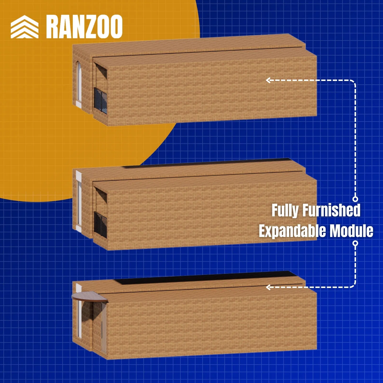 Ranzoo Compact prefab prefabricated modular Home with Free Design and Expandable Dimensions
