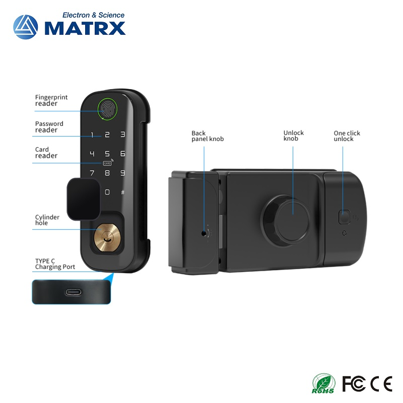 2025 Dual Side Fingerprint Security Smart Lock Tuya APP WiFi Keyless Access for Smart Home Gate Door Lock