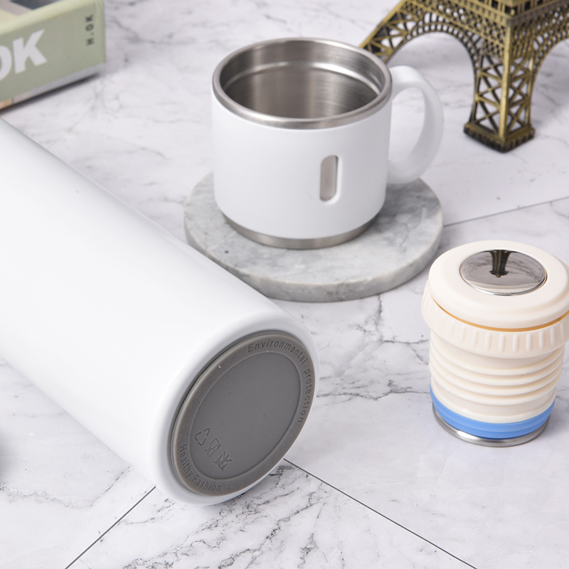 500ml Double Walls Stainless Steel Vacuum Flask with Cup Lid