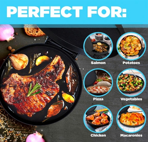 Countertop Pizza Maker 12 Inch Pizzas Machine, Newly Improved Cool-Touch Handle Non-Stick Plates Pizza Oven & Calzone Maker, Electric Oven for Home or School