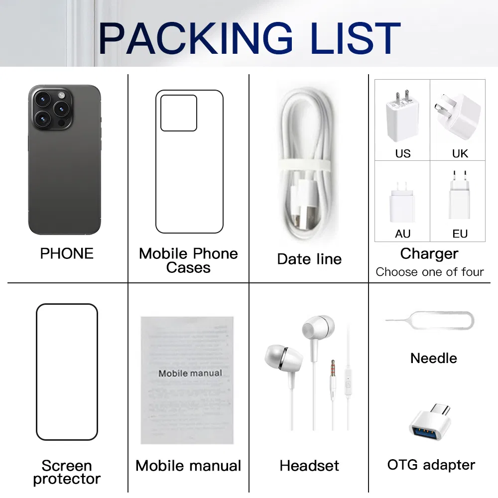 OEM Government Phone 5g Amoled Mtk Chip High Speed 64GB 8000mAh for I15 PRO Max Smart Phone