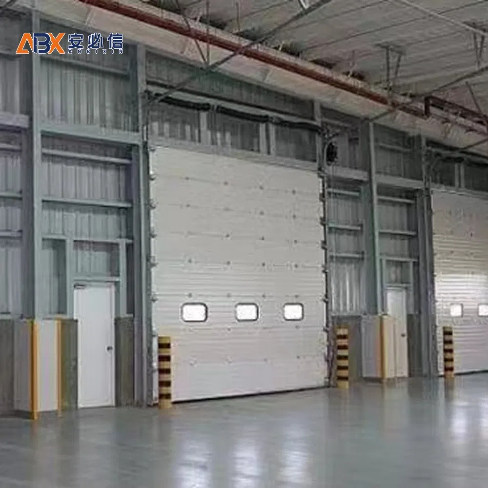 China Manufacturing 60db Noise Level Rolling Shutter Industrial Overhead Steel Radar Control Lift Sliding Sectional Door