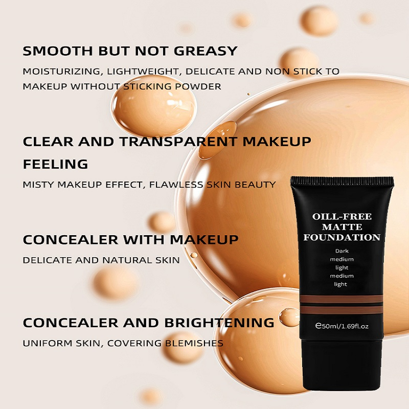 OEM ODM Custom Logo Wholesale Face Waterproof Matte Full Long-Lasting Barrier Concealer Matte Waterproof Liquid Foundation