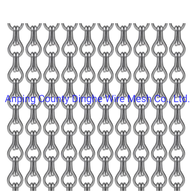 Double Hook Metal Chain Link Fly Wire Screen Mesh Curtain