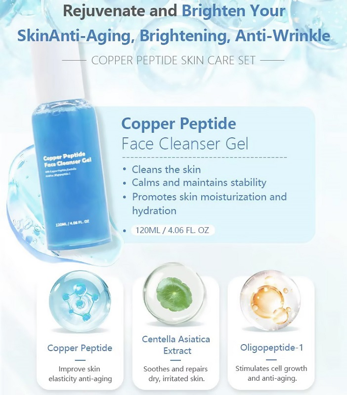 Blue Copper Peptide Face Skin Moisturizer Anti-Aging Firming Skincare Repair Freeze-Dried Powder Set Face Firming