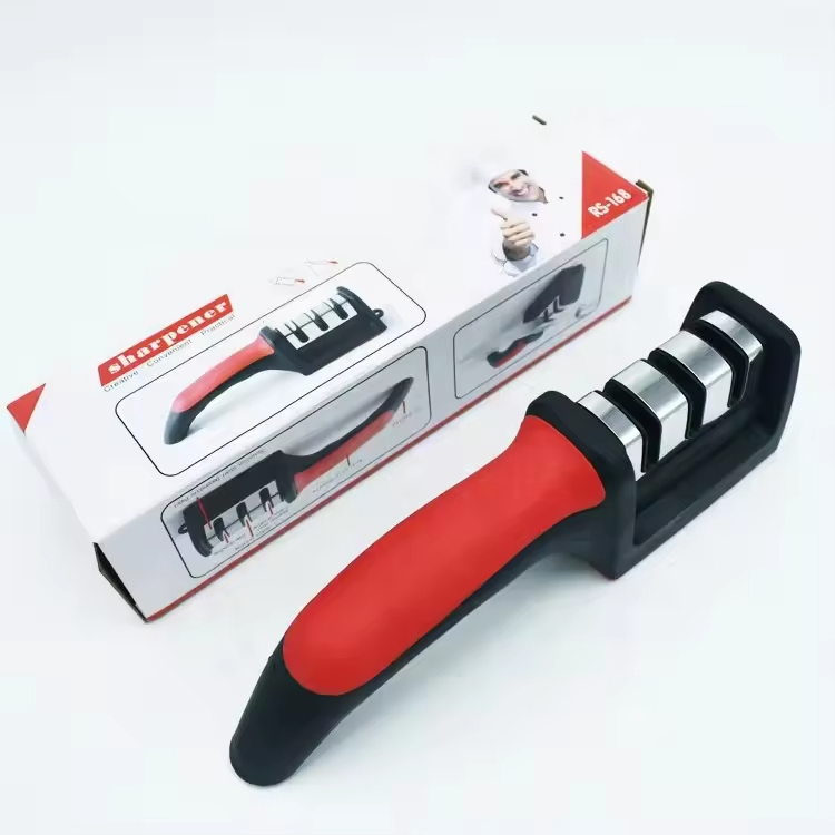 Hot Sell 4 in 1 Household Knife Sharpener Creative Manual Fast Sharpening Knife Scissors Tool Professional Rolling Stone Knife Sharpener