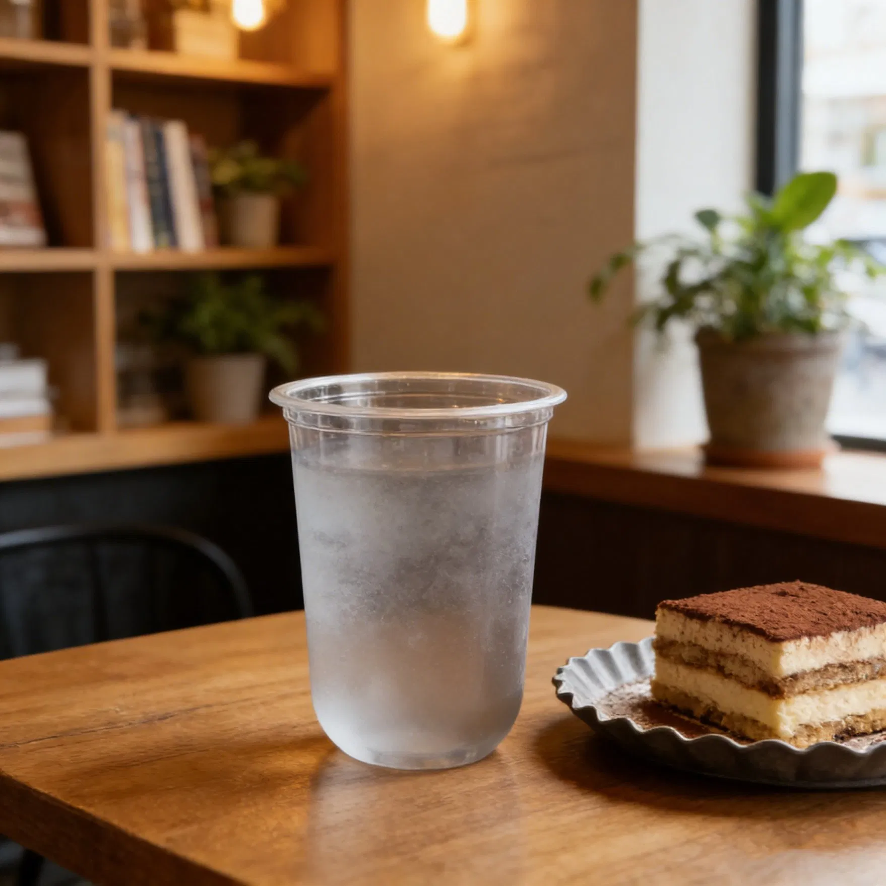 Customized Pet Plastic Cafe Cup with Lids Disposable Iced Coffee Drink Cup