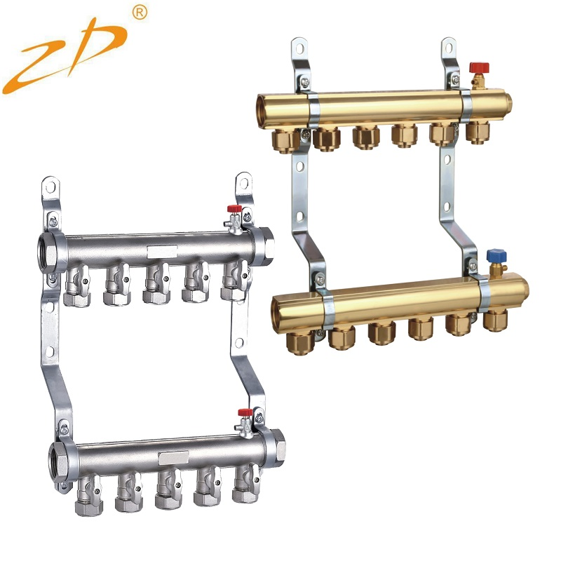 Professional Manufacturer of 2-10 Way 1" Brass Manifold for Underfloor Heating