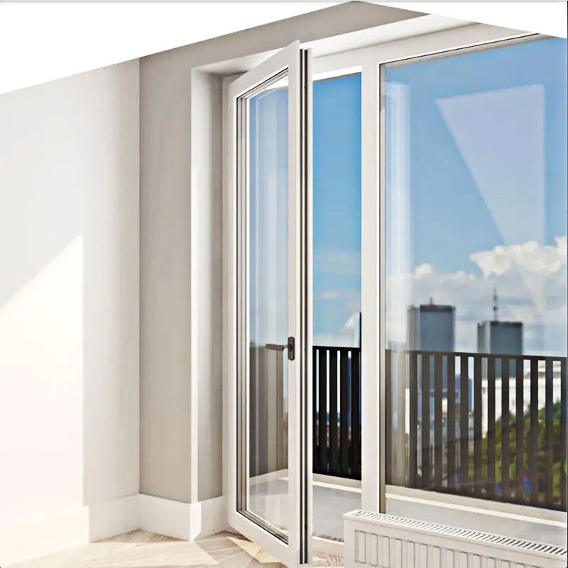 Double Tempered Glass Profile Edge Protection Plastic UPVC Casement Door