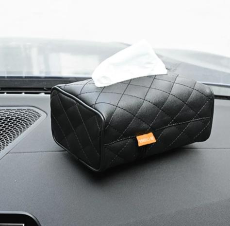 Universal PU Leather Car Tissue Box Cover Sun Visor Chair Back Hanging Type Leather Tissue Box