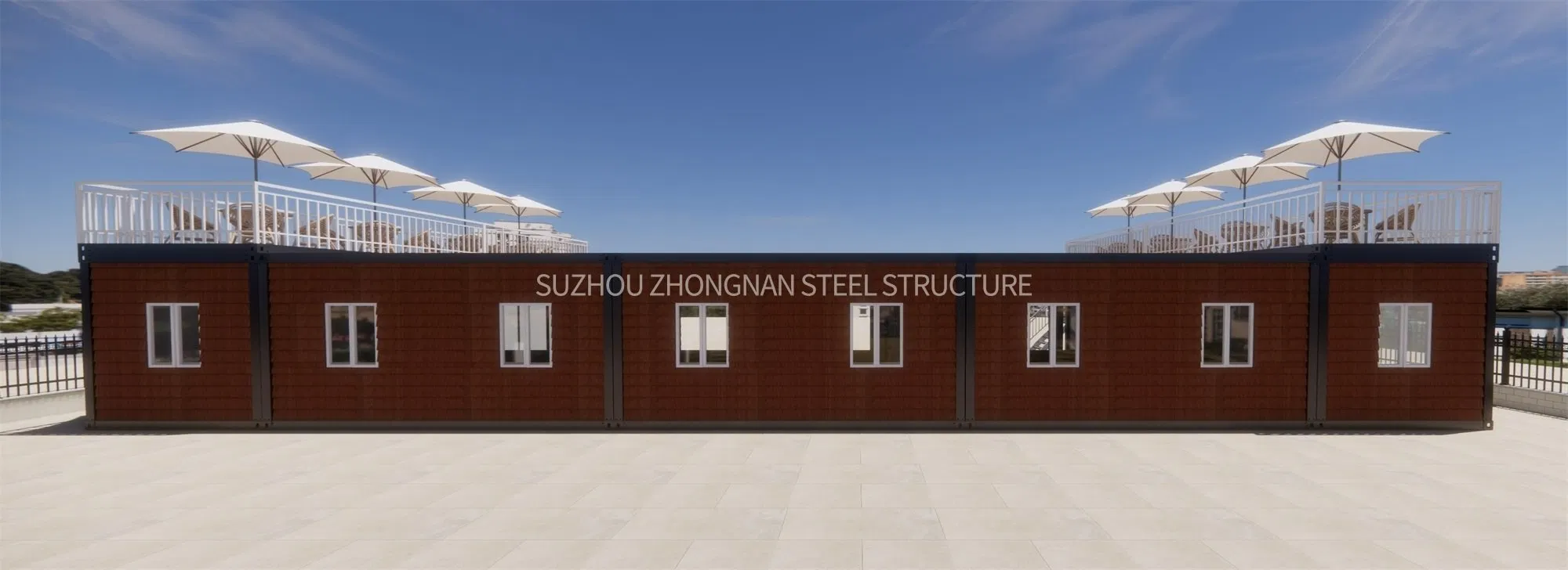 Large Beautiful Prefab Container Shop Building with Big Terrace for Sale