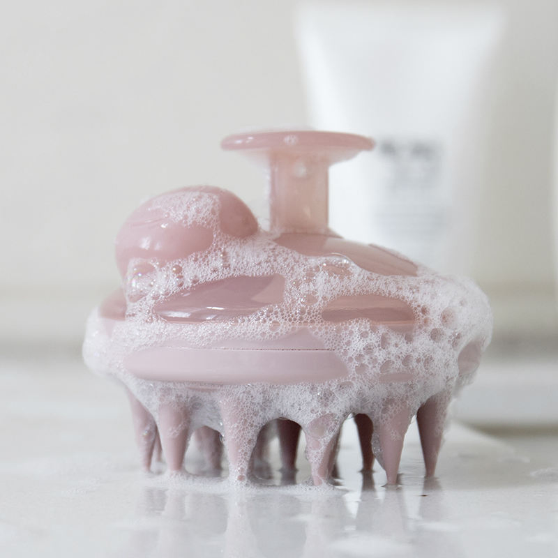 Silicone Flow Hair Brush Round Custom Logo Hair Scrub Scalp Massager Silicone Shampoo Wash Brush
