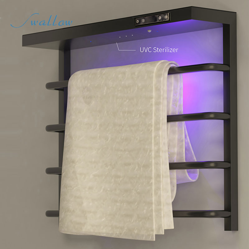 Wall Mounted Towel Warmer Electric Drying with UVC Sterilizer Sanitizer for Hotel Bathroom