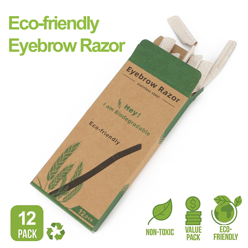 D115 Biodegradable Eyebrow Razors Facial Hair Remover Shaver Trimmer Shaper, Exfoliating Dermaplaning Tool