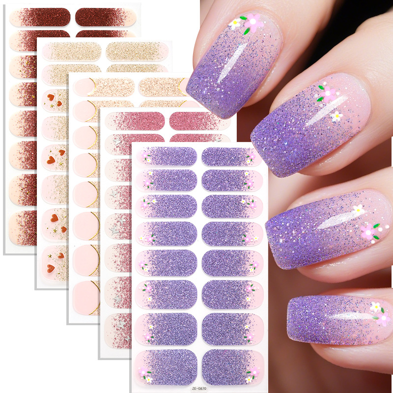 Self-Adhesive Vegan Gradient Glitter Nail Stickers