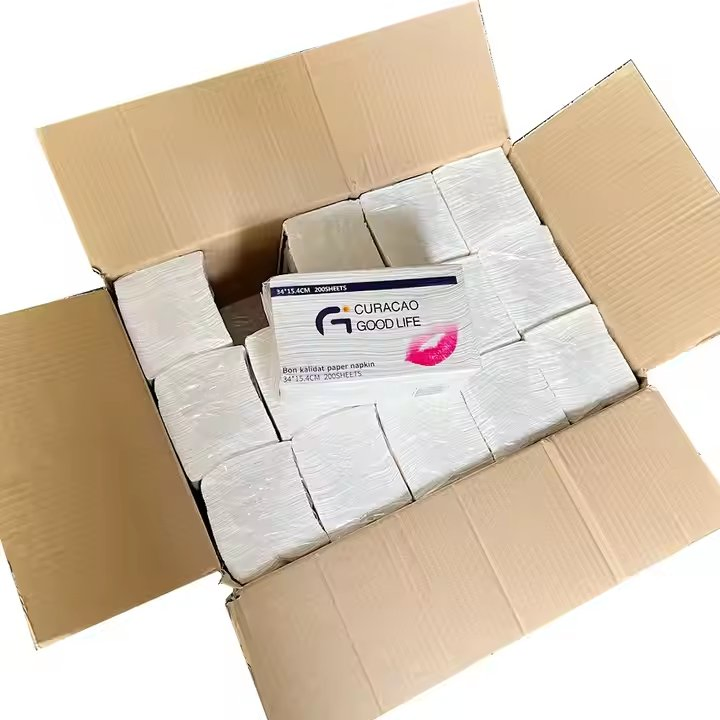 Eco-Friendly Virgin Wood Pulp Paper Napkins Custom Logo Printing Available