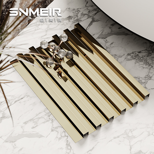 Artistic Stainless Steel Grille Wall Panel for Trendy Indoor Decor