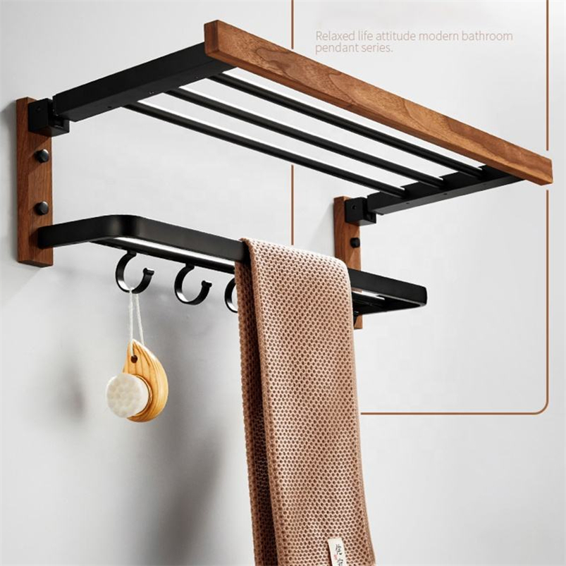 Sustainable and Stylish Eco-Friendly Bamboo Bathroom Accessories Set Walnut Wood Washroom Accessory Set Modern Design for Home, Bathroom, and Kitchen