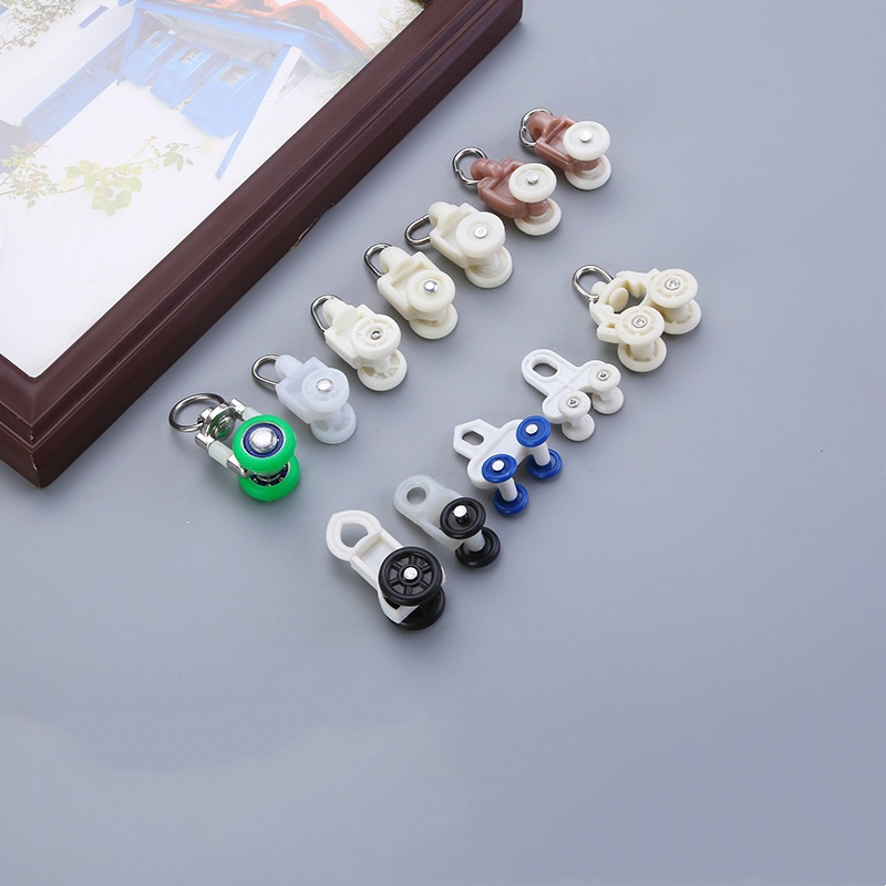 Modern Design Stainless Steel Rail Runner White Pulley Mute Wheel Rollers Curtain Track Accessories with Hook Ball White Pulley