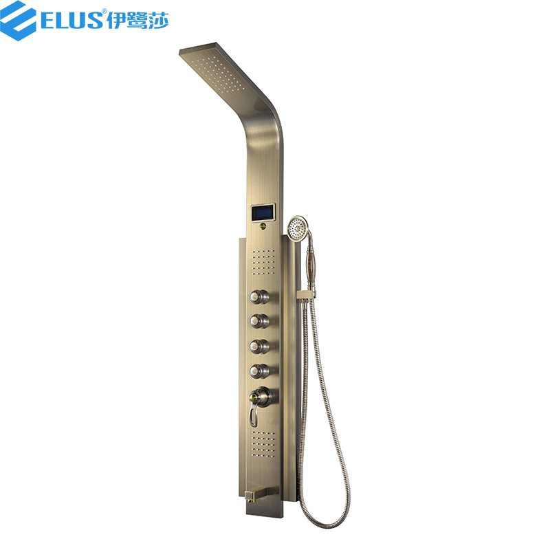 Hot Sale Gold Color Shower Panel /Shower Column with Temperature Display