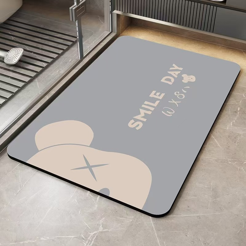 Low MOQ Custom Print Non Slip Bathroom Anti Slip Floor Mat