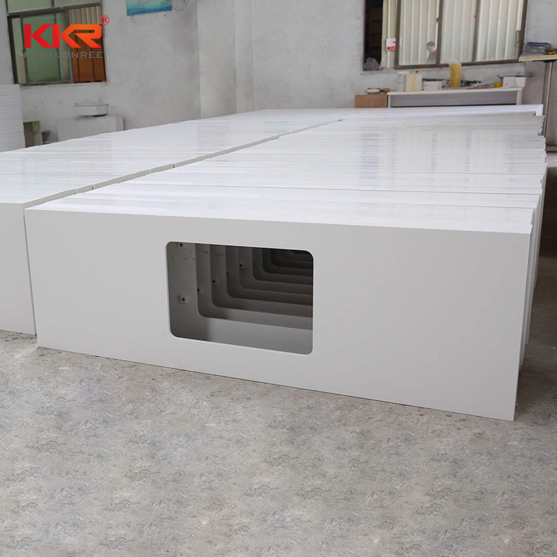 Engineered Stone Customized White Cafe Counter Top