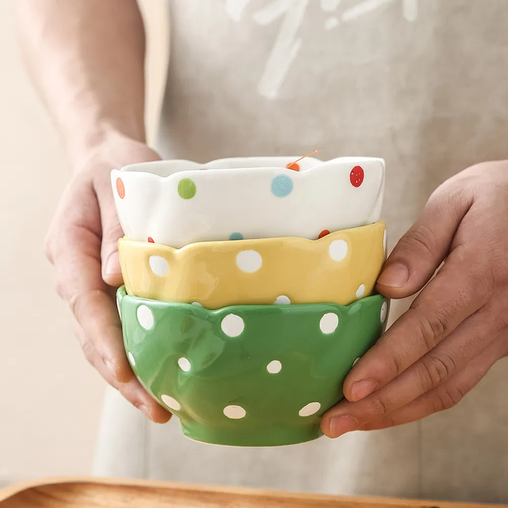 Stain Resistant Firm Ceramic Soup Bowls for Dining Tables