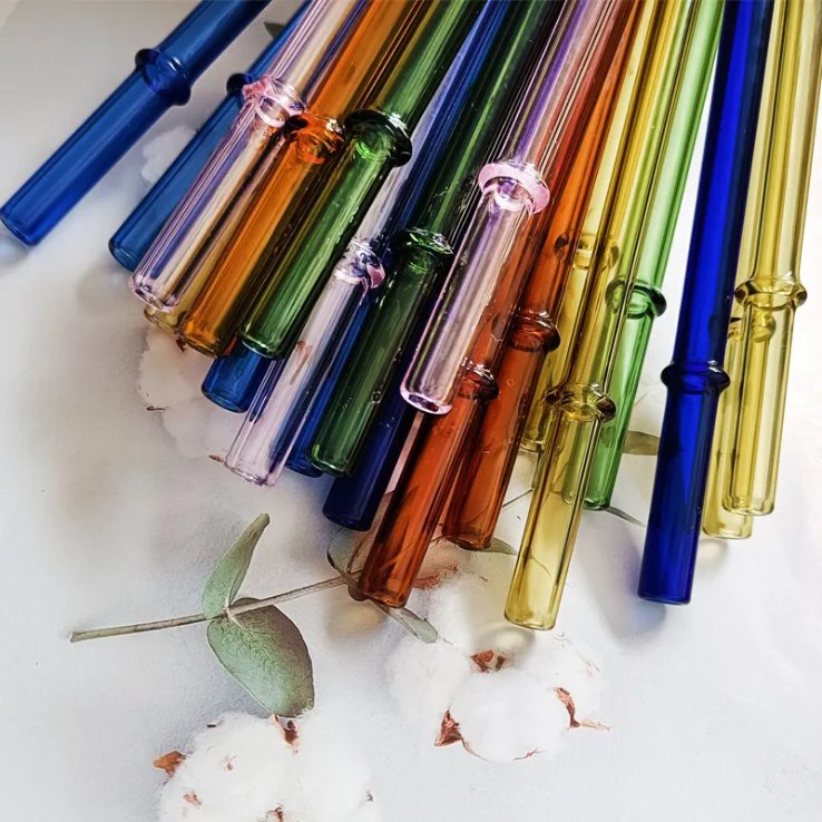 200*8mm Environmental/Eco-Friendly Bent/Curved Glass Straw Manufacturer
