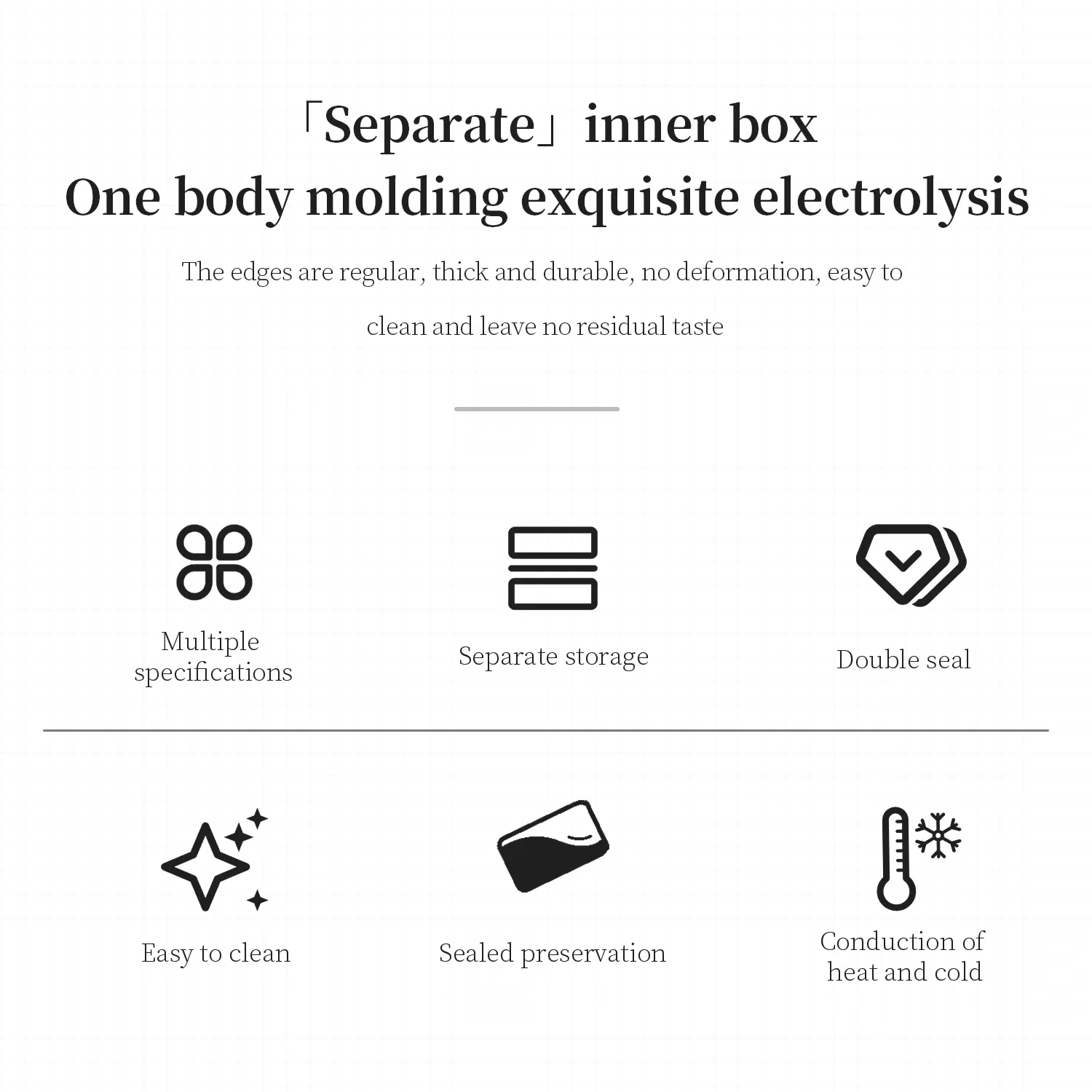304 Stainless Steel Black Crisper Airtight Transparent Lid Crisper