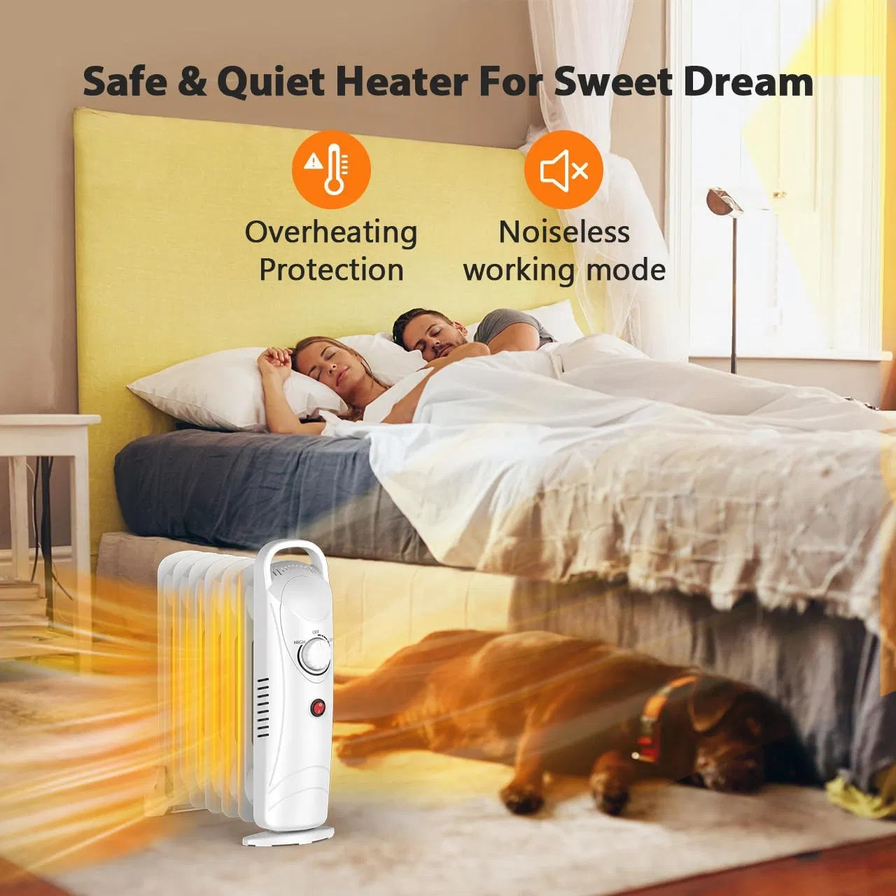 Automatic Portable Quiet Durable Oil Filled Radiator Heater with Thermostat for Indoor