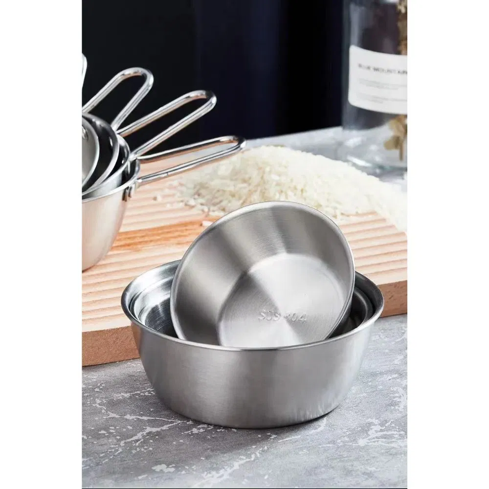 Stainless Steel Korean Rice Bowl Kitchen Tableware Wine Sugar Bowls Mi24992