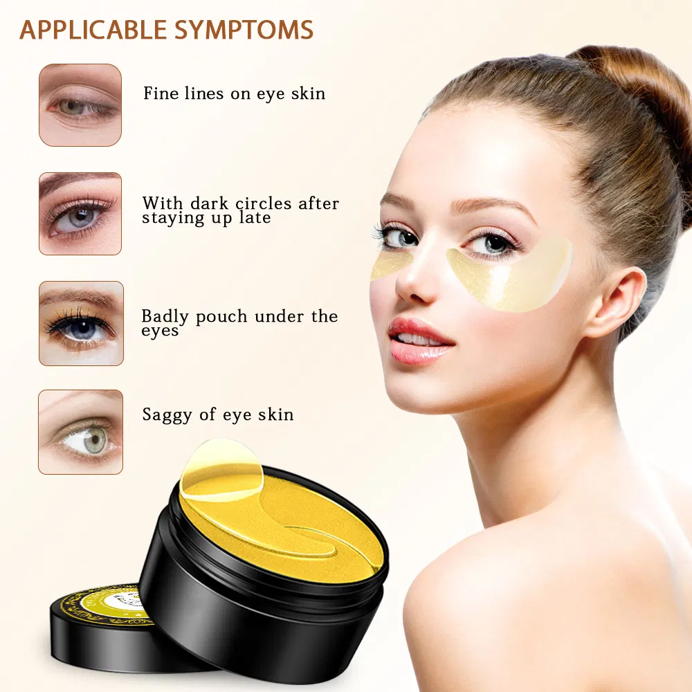 Custom Logo Deep Hydration Wholesale Anti-Wrinkle 24K Gold Collagen Eye Mask Removing Dark Circle and Fine Lines