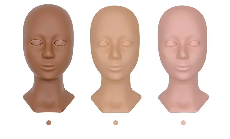 Lash Mannequin Head with 3 Lash Layers, Eyelash Mannequin Head, Practice Lashes for Lash Extensions, Lash Head Mannequin Doll Lash