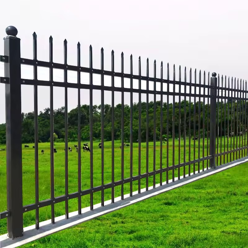 Decorative Picket Fence Panel Powder Coated Steel Fence Palisade Security Fence