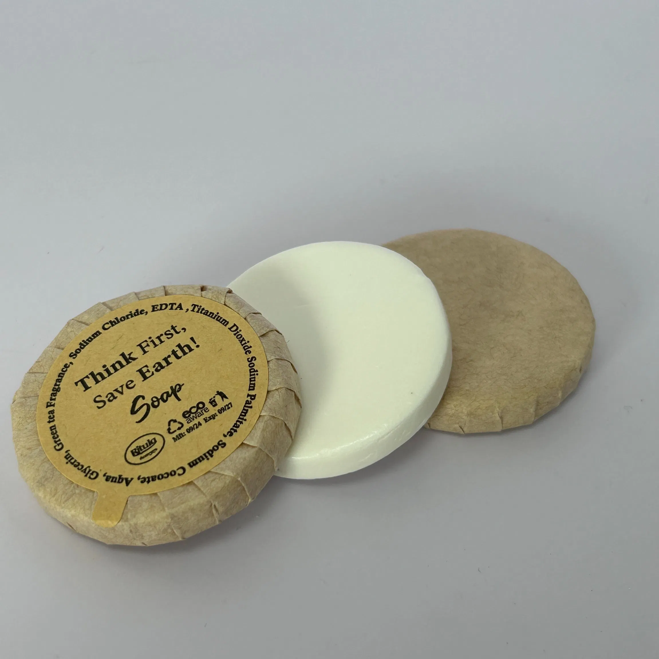 Wholesale High Quality Disposable 30g Soap for Hotel Using with Customizable Kraft Paper Packing