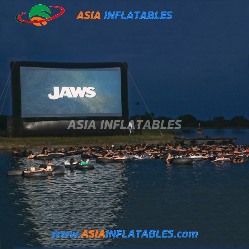 Giant Floating Sealed Inflatable Waterproof TV Movie Projection Screen