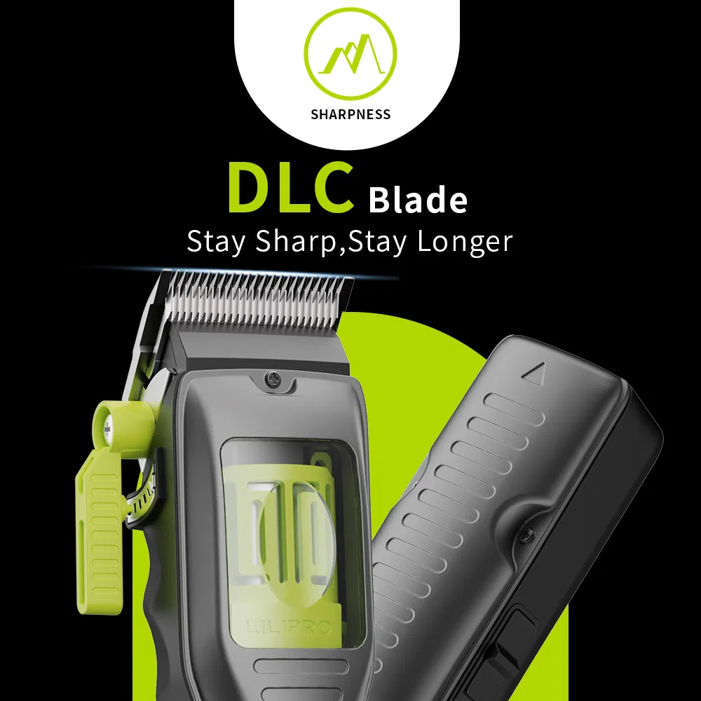 Lilipro L52m52 Cordless High-Speed Brushless Motor Dlc Blade Professional Hair Clipper with Charging Base Combo Clipper & Trimmer for Barber