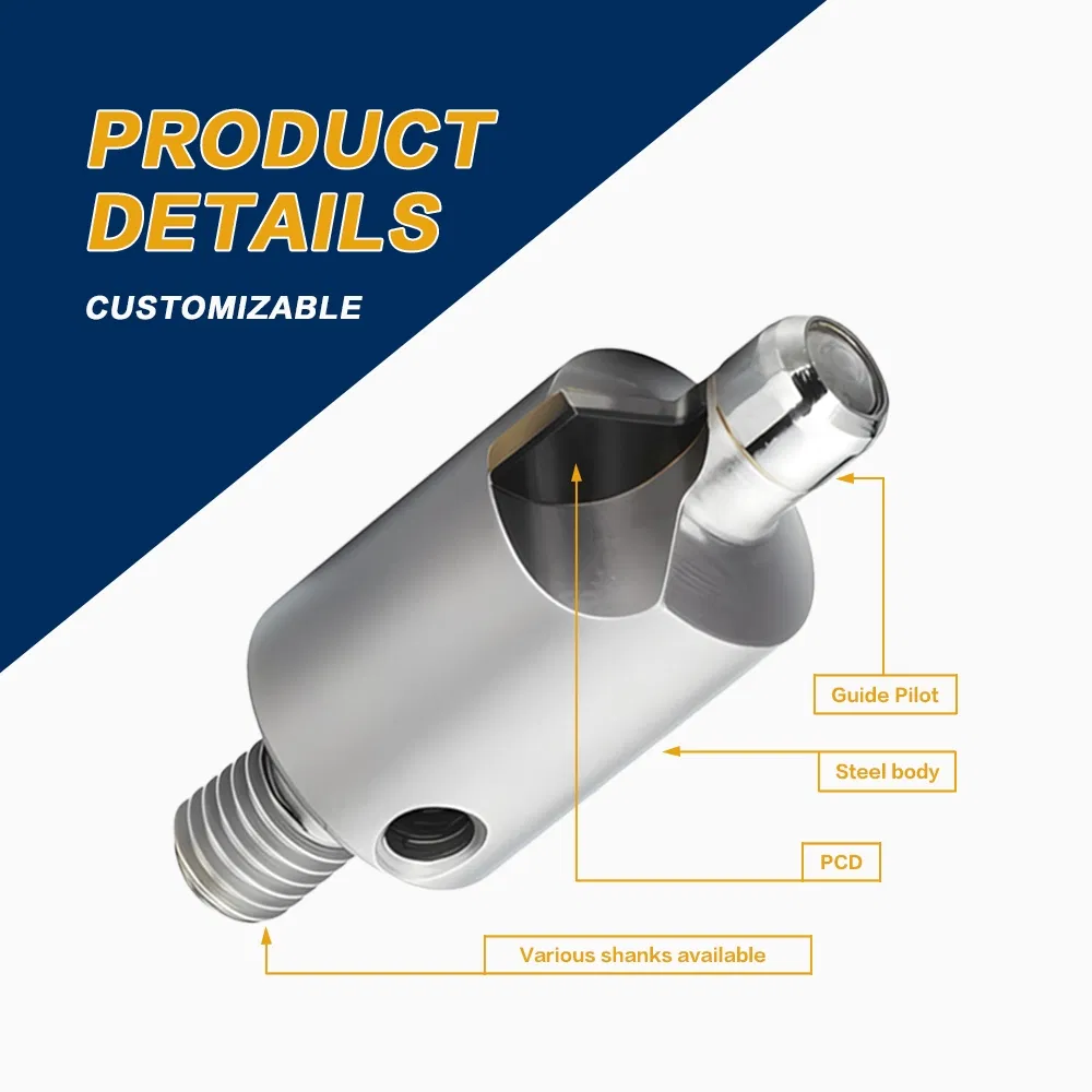 PCD Countersink with Interchangeable Pilot Hand Drilling Thread Shank Form Countersink for T700 Composite Material