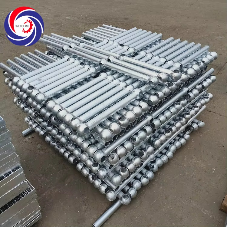 Outdoor Galvanized Steel Stair Handrail Construction Site Safety Railing System