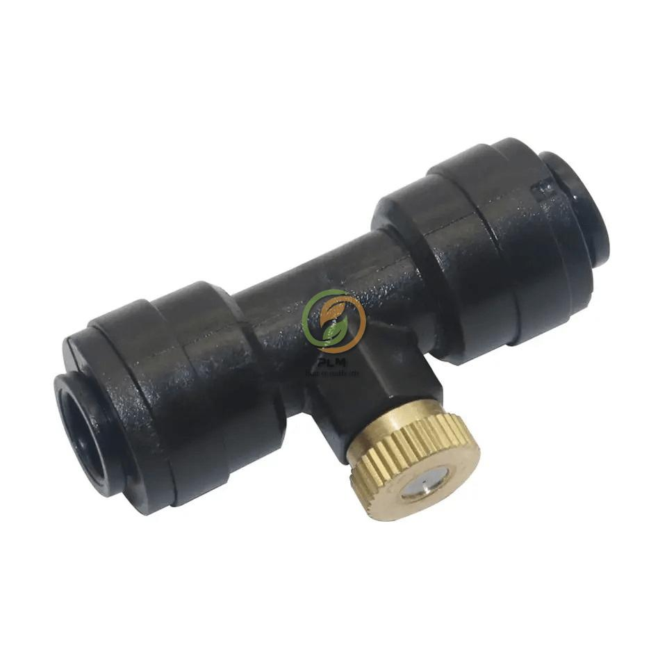 Brass Misting Sprayer Irrigation/Fog Nozzle Factory Sale Mebon Connector Pipe Fitting Brass Nozzle Mist Tee for 1/4 Inch Pipe/Mist Nozzle+ Tee Connector