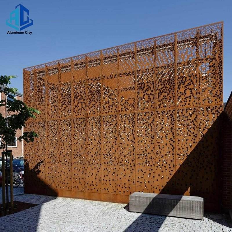 Traditional Design Laser Cut Corten Steel Art Screen for Outdoor Garden & Landscape (Customized Panel)