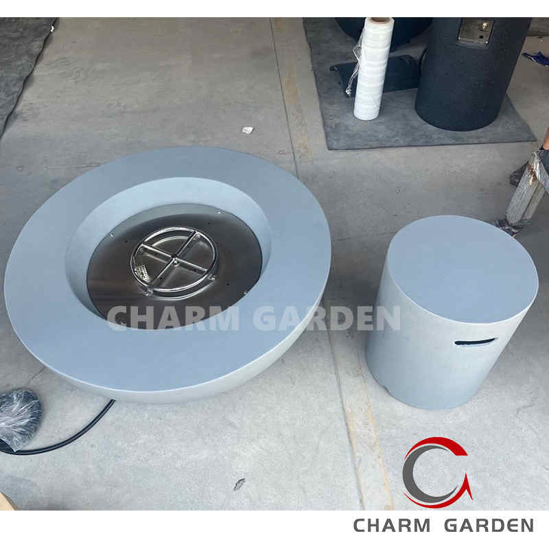 Modern Stylish in Stock Original Concrete Look Propane Natural Gas Fire Bowl Outdoor Fireplace