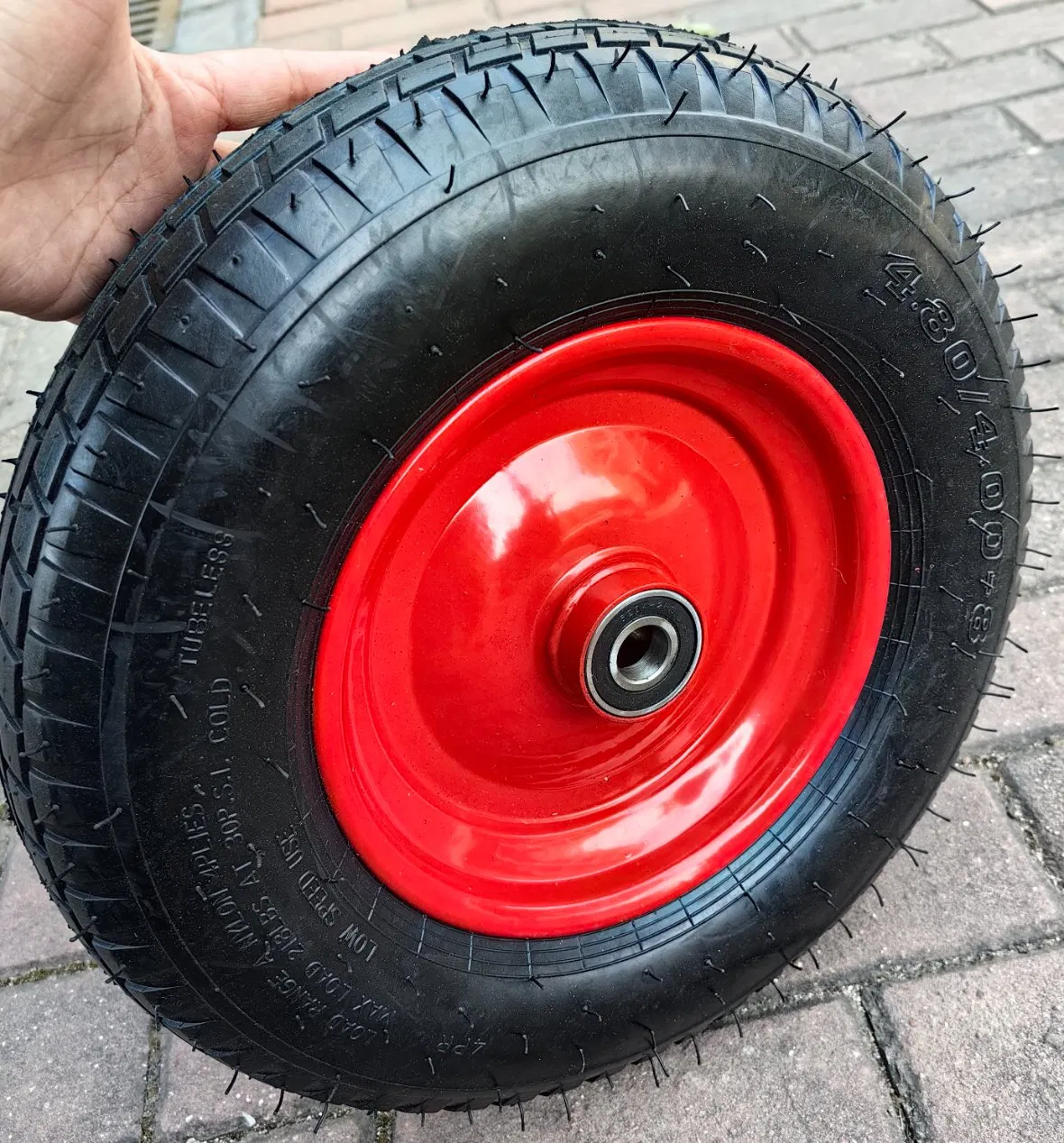 4.80/4.00-8 Rubber Tire and Wheels for Wheelbarrow Pneumatic Wheel and Yard Cart Garden Wagon