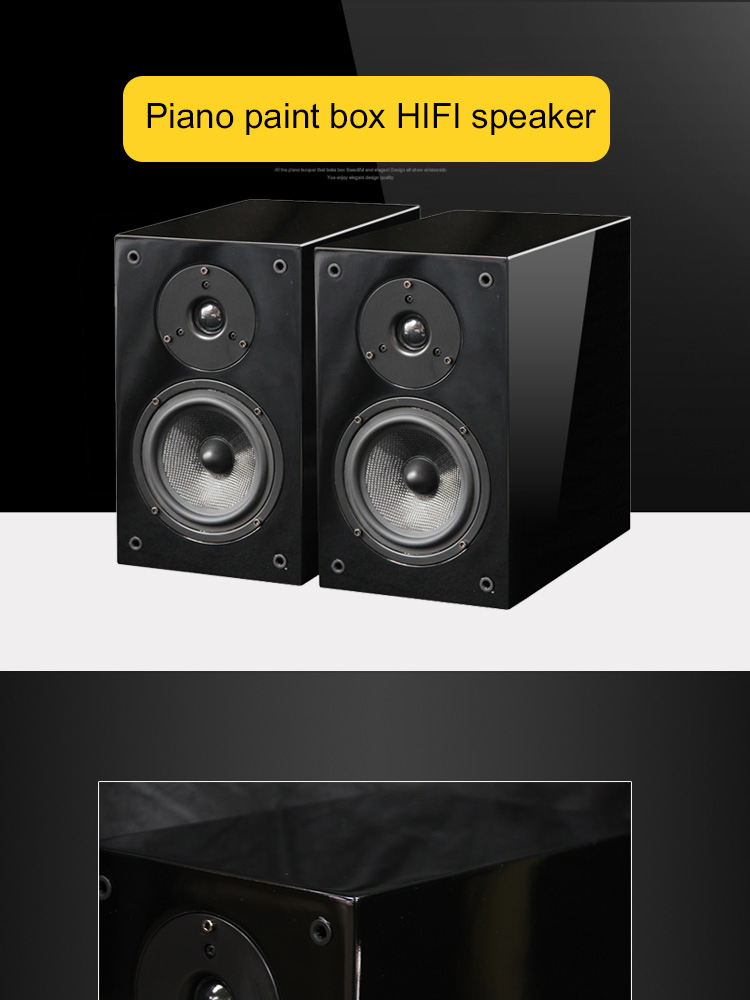 Home Theater Bookshelf HiFi Passive Speakers 2-Way Piano Finish Box