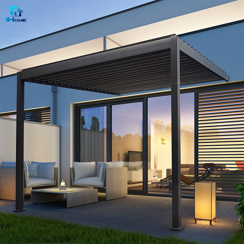 Customized Adjustable Outdoor Louvered Roof Waterproof Gazebo Garden Motorized Aluminum Pergola